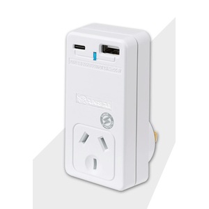 Mains Power Adaptor with USB A & USB C Charging Sockets