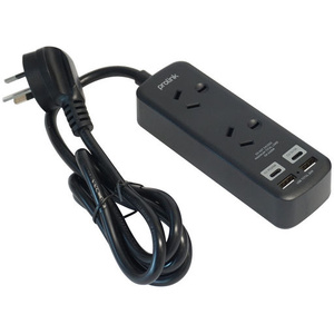 2 Way Black Power Board with 2 x USB C  PD20W & 2 x USB A Charging Ports