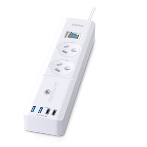 2 Way Power Board with 2 x USB A & 2 x USB C 30W Charging Ports