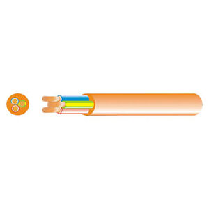 Orange 3 Core 15A Mains Power Cable - 100m