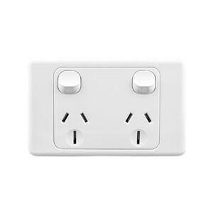 10 Pack 15A Horizontal Double Power Point GPO with Switch