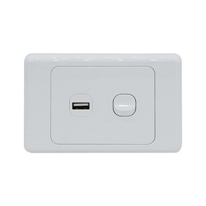 Single Gang Wall Plate Light Switch with 2.1A USB Socket Charger