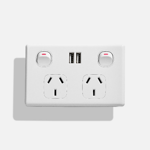 5 x Dual USB Australian GPO Power Point Wall Plate - White