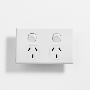 10 x Slim White GPO Double Power Point Socket