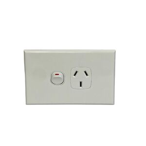Slim White GPO Single Power Point Socket