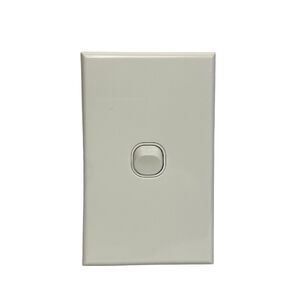 Slim Vertical Single 1 Gang White Wall Plate Light Switch