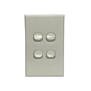Slim Vertical Four 4 Gang White Wall Plate Light Switch