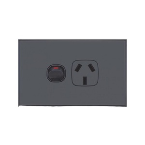 Slim GPO Single Power Point Socket - Gloss Black 