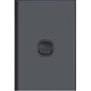 Slim Vertical 1 Gang Wall Plate Light Switch - Matte Black