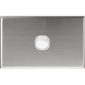 Silver Face Plate Cover for Slim Wall Plate Switches - 1 Gang