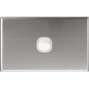 Silver Face Plate Cover for Slim Wall Plate Switches - 1 Gang
