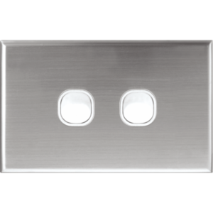 Silver Plate Cover for Slim Wall Plate Switches - 2 Gang