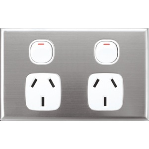 Silver Face Plate Cover for Slim Wall Power Outlet Sockets