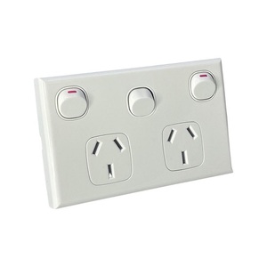 White GPO Double Power Point Socket with Extra Power Switch