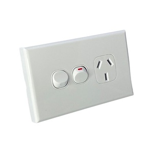 White GPO Single Power Point Socket with Extra Power Switch