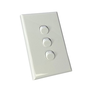 Three Gang White Wall Plate with Switch