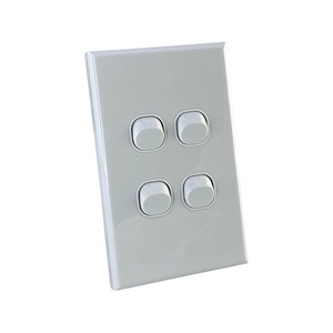 Four Gang White Wall Plate with Switch