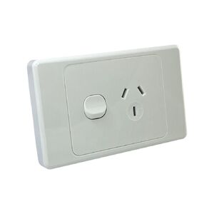 White Double Pole GPO Single Power Point Socket