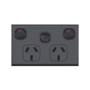 Black GPO Dual Power Point Socket with Extra Power Switch
