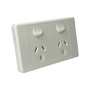 White 15A GPO Dual Power Point Socket with Switch
