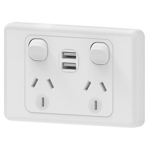  GPO Double Power Point Socket with 2 x USB A Charging Socket