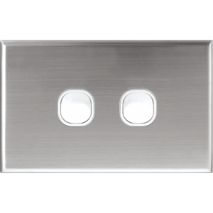 Silver Plate Cover for Alpha Series Wall Plate Switches - 2 Gang