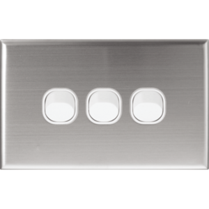 Silver Face Plate Cover for Alpha Series Wall Plate Switches - 3 Gang