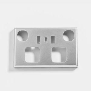 Silver Face Plate Cover for Double GPO Socket w/ 2 x USB A & 1 x USB C