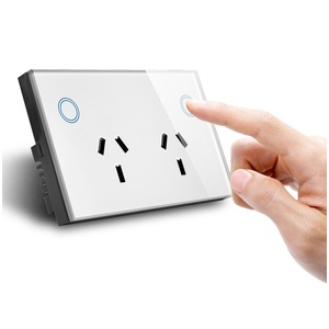 Glass Panel White Double Power Point Sockets