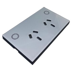 Replacement Glass Panel for White Double Power Point Sockets