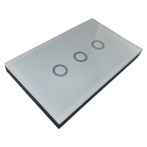 Replacement Glass Panel for White Triple Gang Switch