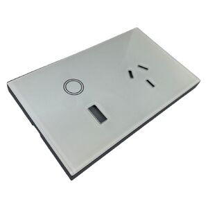 Replacement Glass Panel for White Single Power Outlet w/ USB Socket