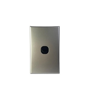 Slim Vertical 1 Gang Wall Plate Light Switch - Black & Silver