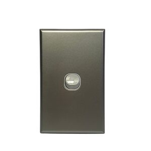 Slim Vertical Single 1 Gang Wall Plate Light Switch - White & Silver