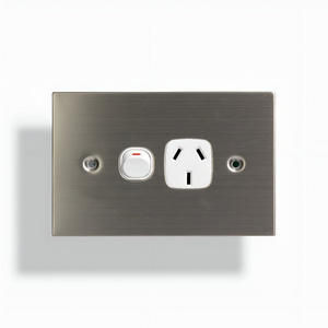 White Stainless Steel Single Power Point 10A