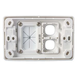 CLIPSAL® Compatible 2 Gang with Boot Ingress Wall Plate