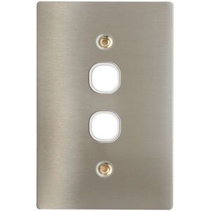 CLIPSAL® Compatible Stainless Steel 2 Gang Wall Plate