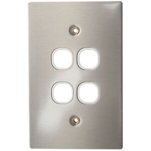 CLIPSAL® Compatible Stainless Steel 4 Gang Wall Plate