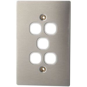 CLIPSAL® Compatible Stainless Steel 5 Gang Wall Plate