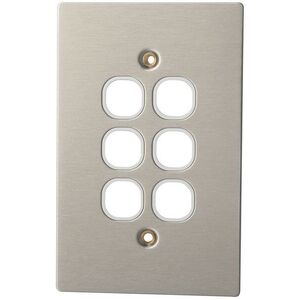 CLIPSAL® Compatible Stainless Steel 6 Gang Wall Plate