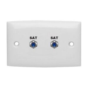 Double F Type Socket FOXTEL® Approved Wall Plate