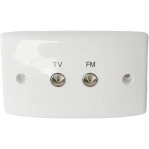 White PAL Socket to F Wall plate
