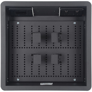 Recessed Wall Box w/ Double GPO & Brushed Wall Plate Cable Entry