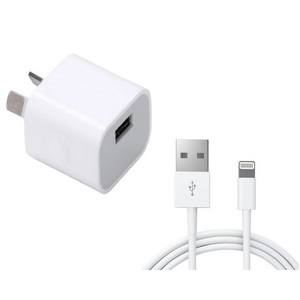 2.1A USB Port Mains Charger with 1M Apple Lightning Cable 