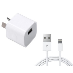 2.1A USB Port Mains Charger with 3M Apple Lightning Cable