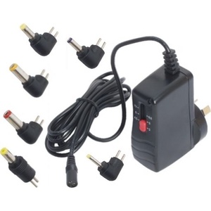 Multi-voltage 1A Power Adapter with 6 interchangeable DC Plugs