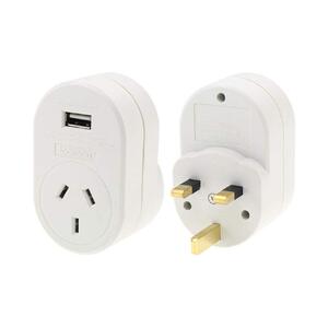 Outbound UK and Hong Kong Travel Adapter w/ USB Charge Ports