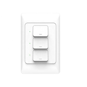 Smart Wi-Fi White Three Gang Light Switch - Push Button