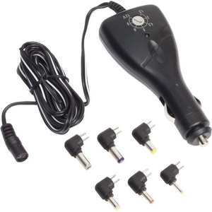 12V DC  Cigarette Socket to Multi-Voltage DC Output w/ 6 Interchangeable DC Plugs