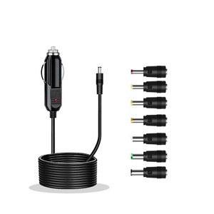 Cigarette Socket to DC power cable with 7 interchangeable DC plugs